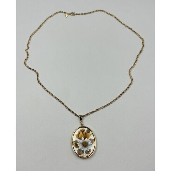 Vintage  1978 ‎ Sarah Coventry Spring Bouquet Gold Tone Flower Pendant Necklace - Picture 10 of 11